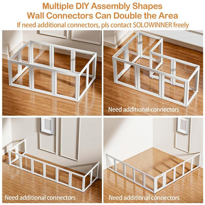 Clear Acrylic Dog Playpen with Gate – 23.6” Tall Indoor Pet Pen for Puppies, Cats & Bunnies | Foldable, Easy-Assemble Whelping Box (8- or 10-Panel)