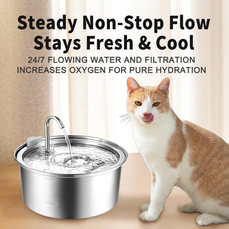 Cat Water Fountain Stainless Steel: 3.2L Cat Fountain for Drinking
