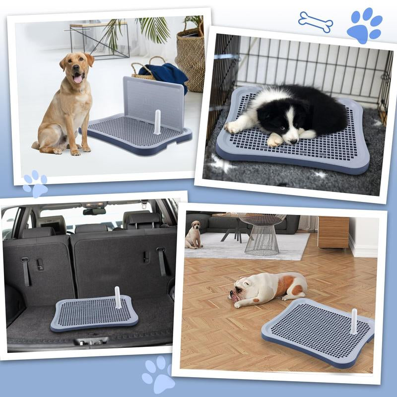 Indoor Pet Potty Tray with Pee Wall for Puppies and Small Dogs, Featuring Non-Skid Feet