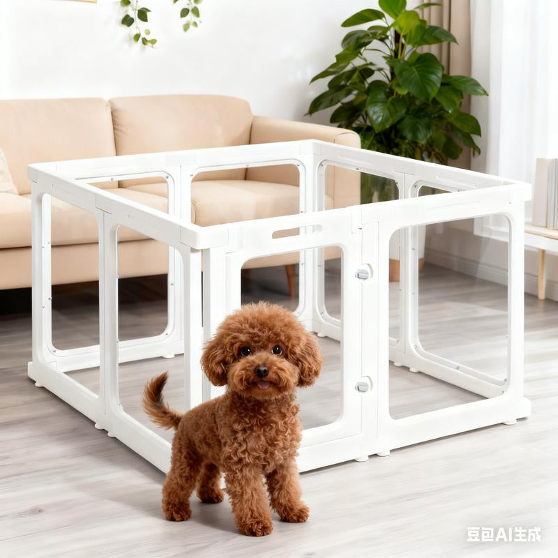 Clear Acrylic Dog Playpen with Gate – 23.6” Tall Indoor Pet Pen for Puppies, Cats & Bunnies | Foldable, Easy-Assemble Whelping Box (8- or 10-Panel)